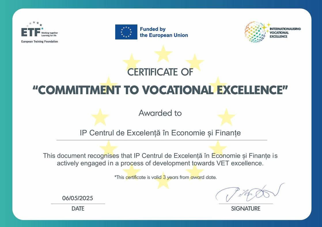 Certificat de Angajament pentru Excelență Profesională Image