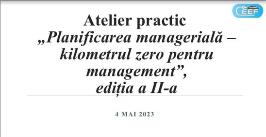 Planificarea managerială - kilometrul zero pentru management Image